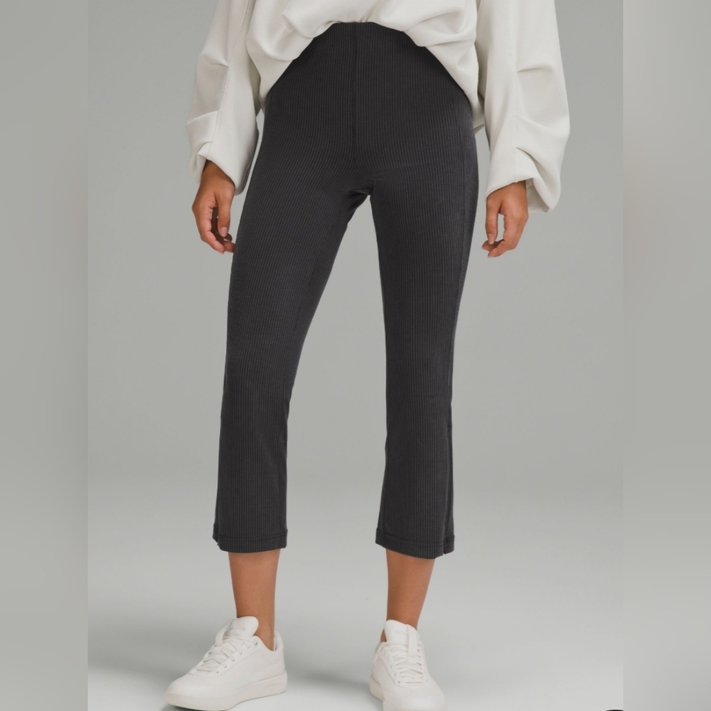 lululemon athletica Black Cropped Ribbed Ankle Pants
